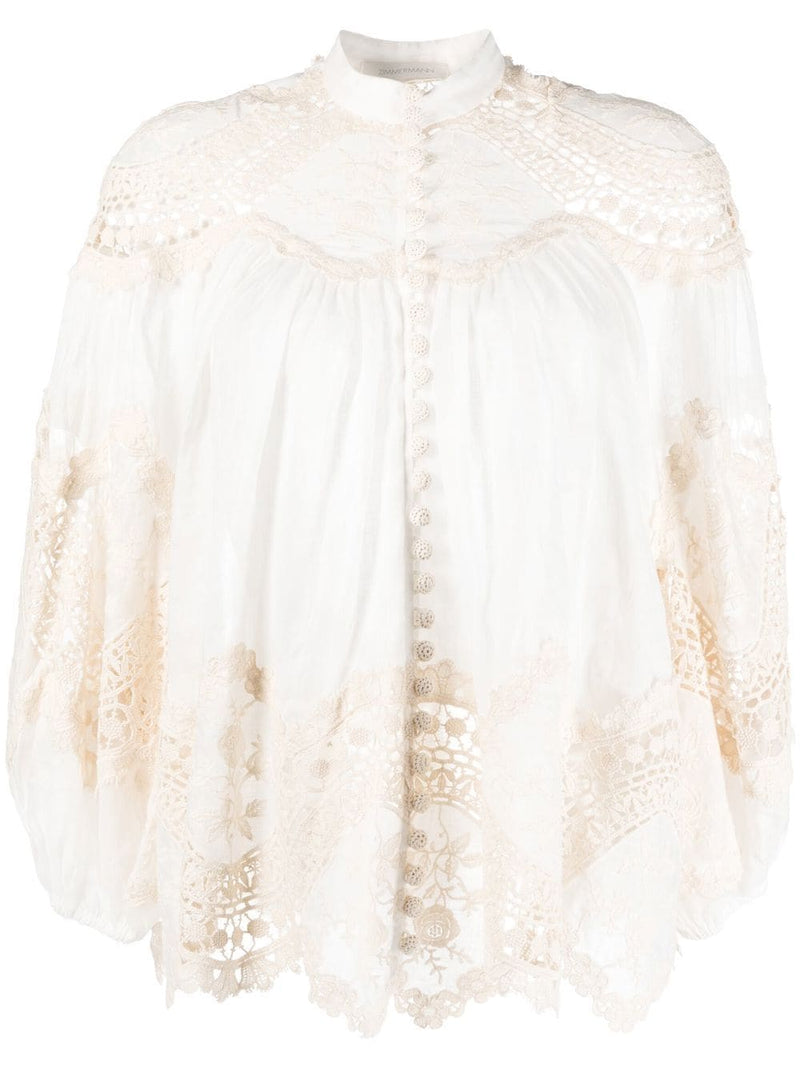 ZimmermannPattie embroidered trim blouse at Fashion Clinic