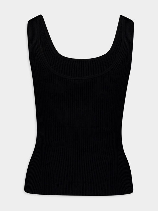 ZimmermannScoop Neck Black Tank Top at Fashion Clinic