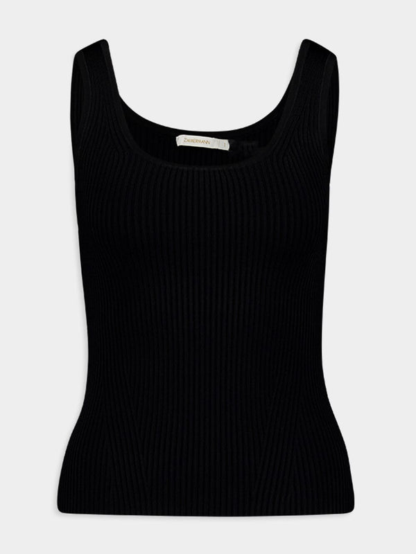 ZimmermannScoop Neck Black Tank Top at Fashion Clinic