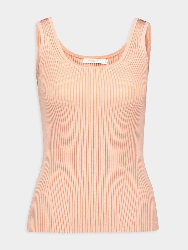 ZimmermannScoop Neck Pink Tank Top at Fashion Clinic