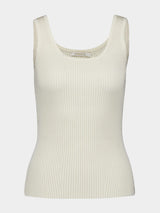 ZimmermannScoop Neck White Tank Top at Fashion Clinic