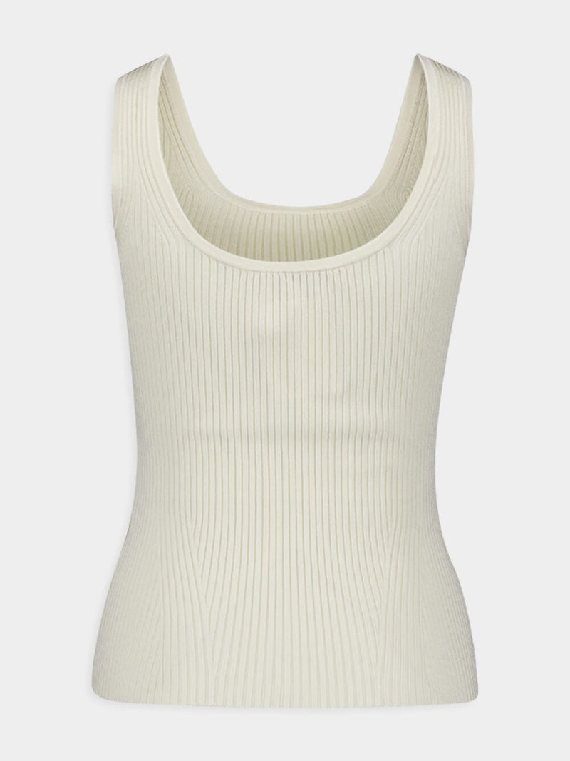ZimmermannScoop Neck White Tank Top at Fashion Clinic